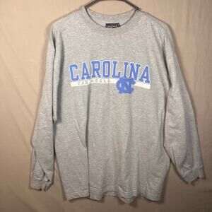Jansport UNC Tar Heels Long Sleeve Shirt Men’s L Gray Carolina Blue NCAA College